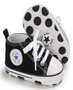 First Walker Canvas shoes crib Baby High Top Ankle shoes Boy and Girl Black